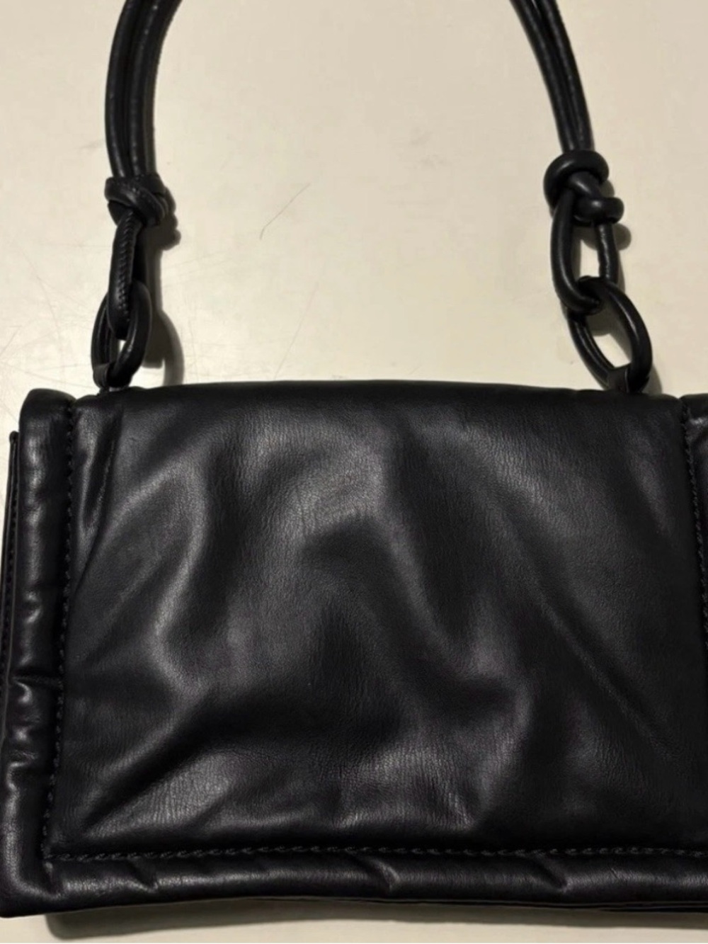 Zara Black Mini Shoulder Bag with Knotted Handle